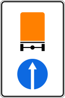 Дорожный знак: 4.8.1 Направление движения транспортных средств с опасными грузами