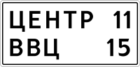 Дорожный знак: 6.12 Указатель расстояний