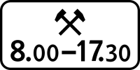 Дорожный знак: 8.5.6 Время действия