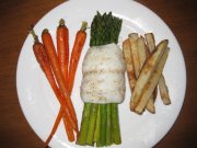 Кулинарный рецепт Морской язык с морковью и ростками сои