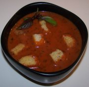 Кулинарный рецепт Томатный суп со сливками и  базиликом