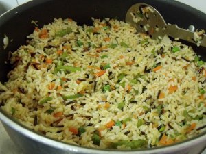 Кулинарный рецепт: Рис с овощами и тофу: Овощное ризотто из риса басмати с тофу и соевым соусом