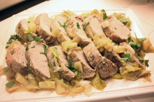 Кулинарный рецепт: Свинина с овощами: Свинина, сваренная с картофелем, морковью и луком